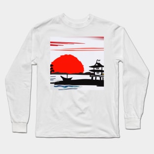 Japanese fisherman house Long Sleeve T-Shirt